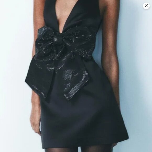 RHINESTONE BOW DRESS - Picture 3 of 4